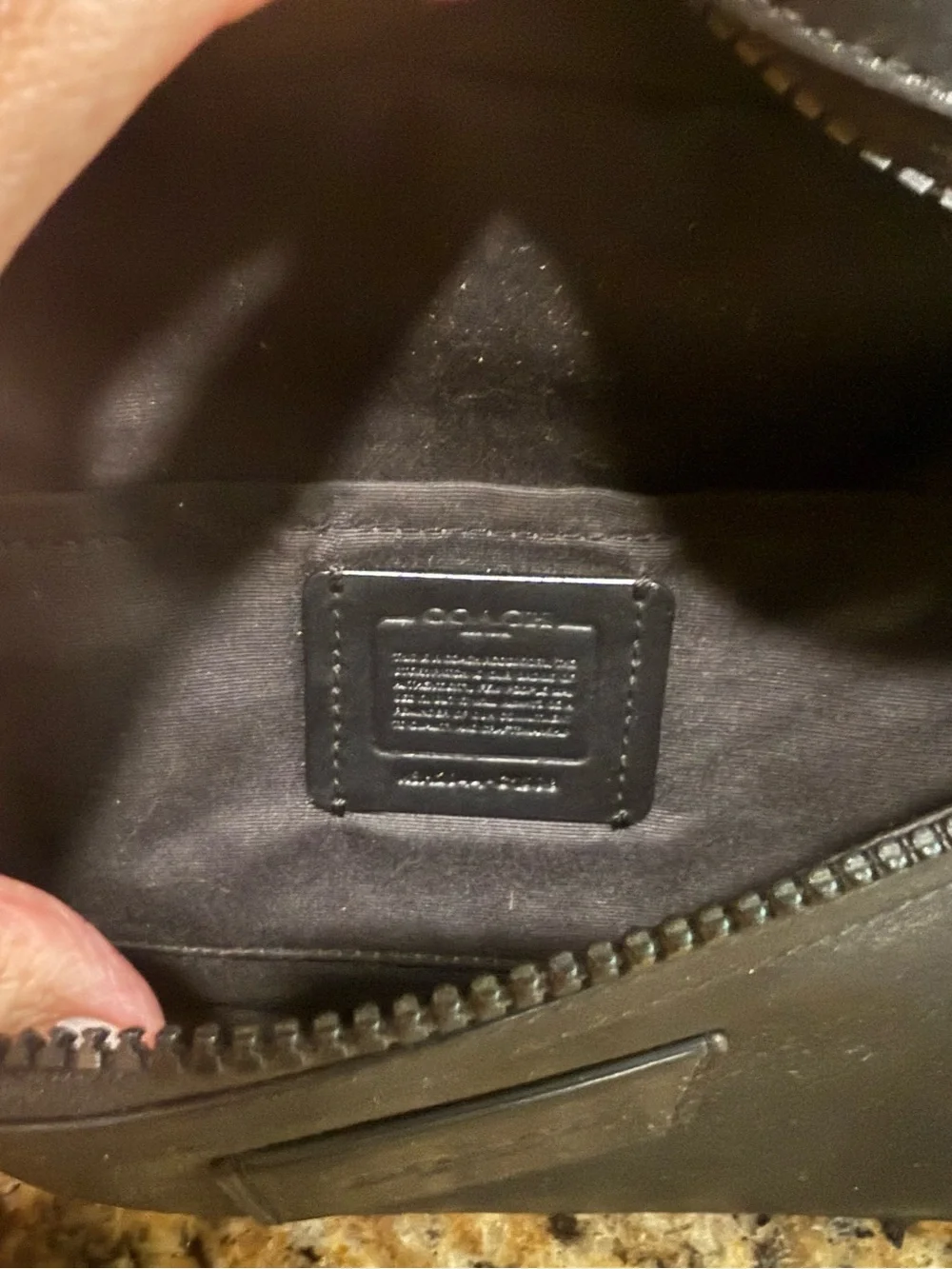 Coach Vintage Black Leather Crossbody Belt Bag Fanny pack